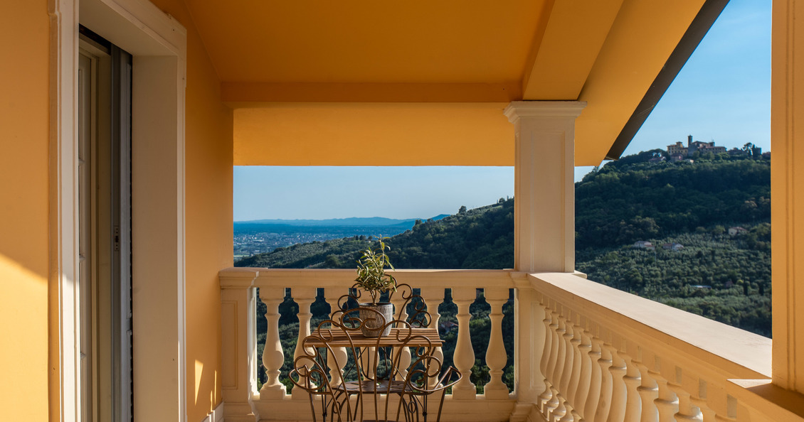 Villa Alfresco villa in Toscana per vacanze con piscina riscaldata Camera 5 Terrazza privata