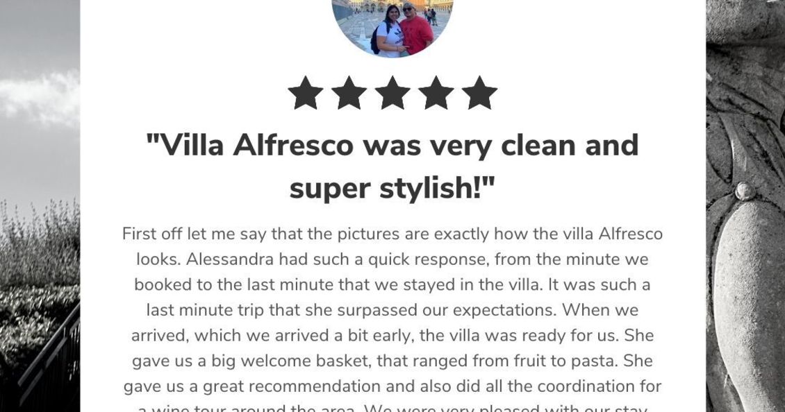 what they say about Villa Alfresco 